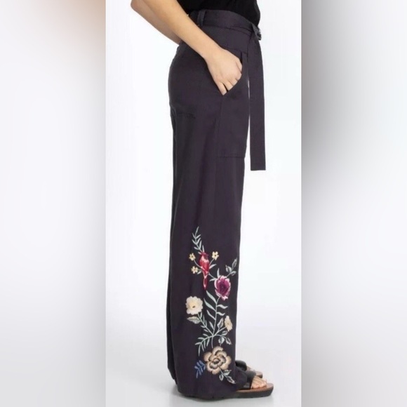 Johnny Was Paloma Wide Leg Floral Embroidered Women's Pants - Picture 4 of 10